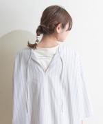 organic cotton sripe 2WAYワンピース