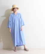 organic cotton sripe 2WAYワンピース