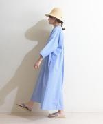 organic cotton sripe 2WAYワンピース