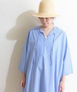 organic cotton sripe 2WAYワンピース