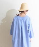 organic cotton sripe 2WAYワンピース