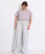 【ラストワン！】organic cotton sripe タックイージーパンツ