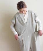 brushed easy corduroy　ワイドオールインワン