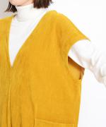 brushed easy corduroy　ワイドオールインワン