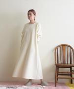 clean&soft knit　ステッチロングワンピース