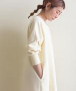 clean&soft knit　ステッチロングワンピース