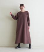 clean&soft knit　ステッチロングワンピース