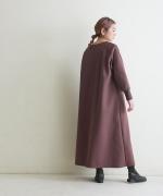 clean&soft knit　ステッチロングワンピース