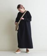 clean&soft knit　ステッチロングワンピース
