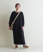 clean&soft knit　ステッチロングワンピース