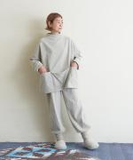 brushed easy corduroy　裾ギャザーパンツ