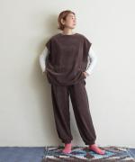 brushed easy corduroy　裾ギャザーパンツ
