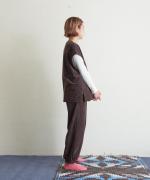 brushed easy corduroy　裾ギャザーパンツ