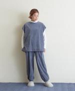 brushed easy corduroy　裾ギャザーパンツ