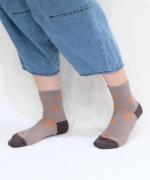 色の輪郭（ドット）　ショートソックス